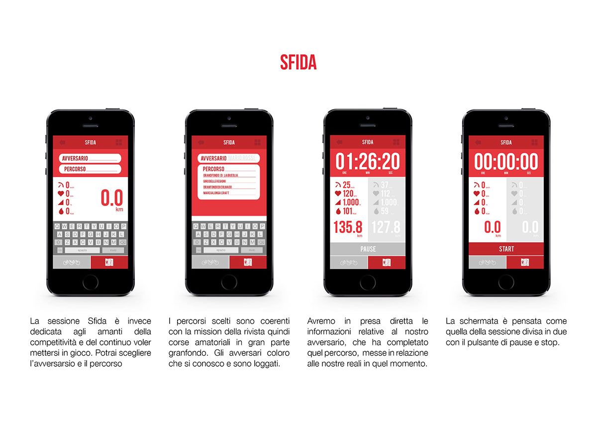 granfondo interaction design grafica ied graphic application iphone Bicycle cyclism