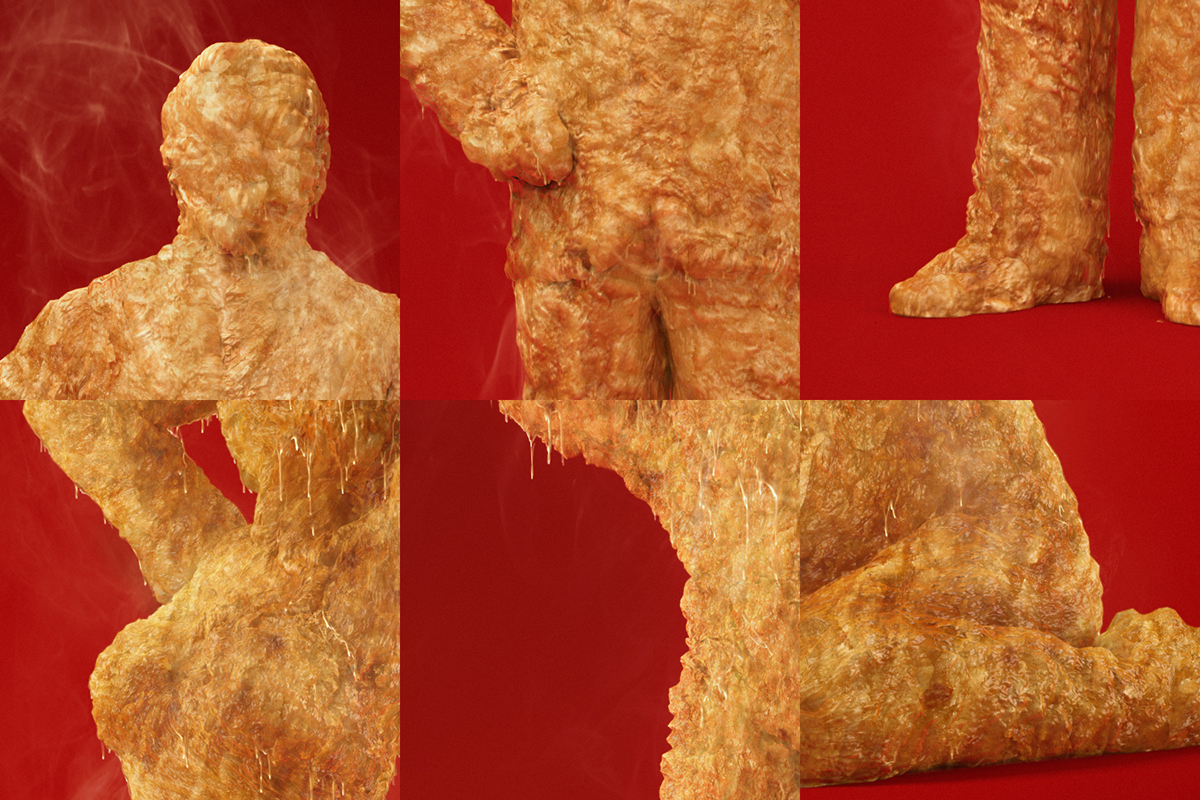 3D CG Character fried chicken