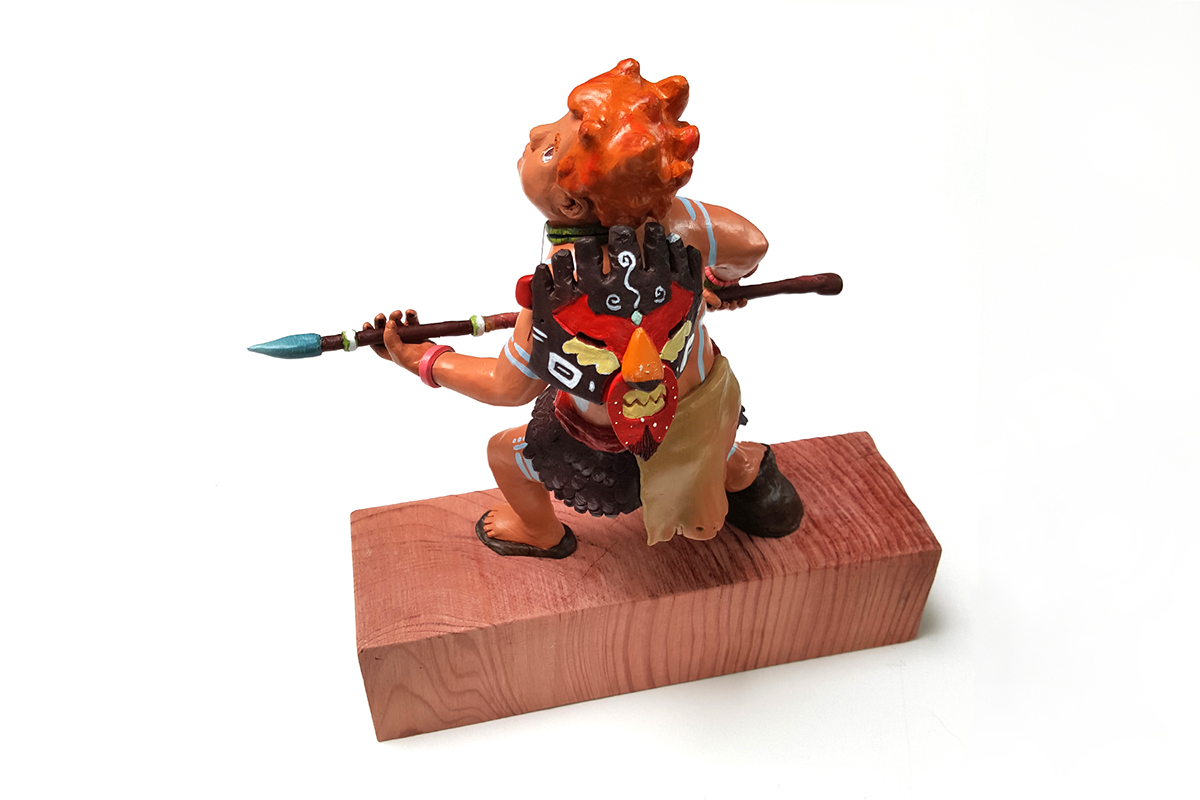 maquette Sculpt Character concept warrior bear kid sculpey 3D toy AUB