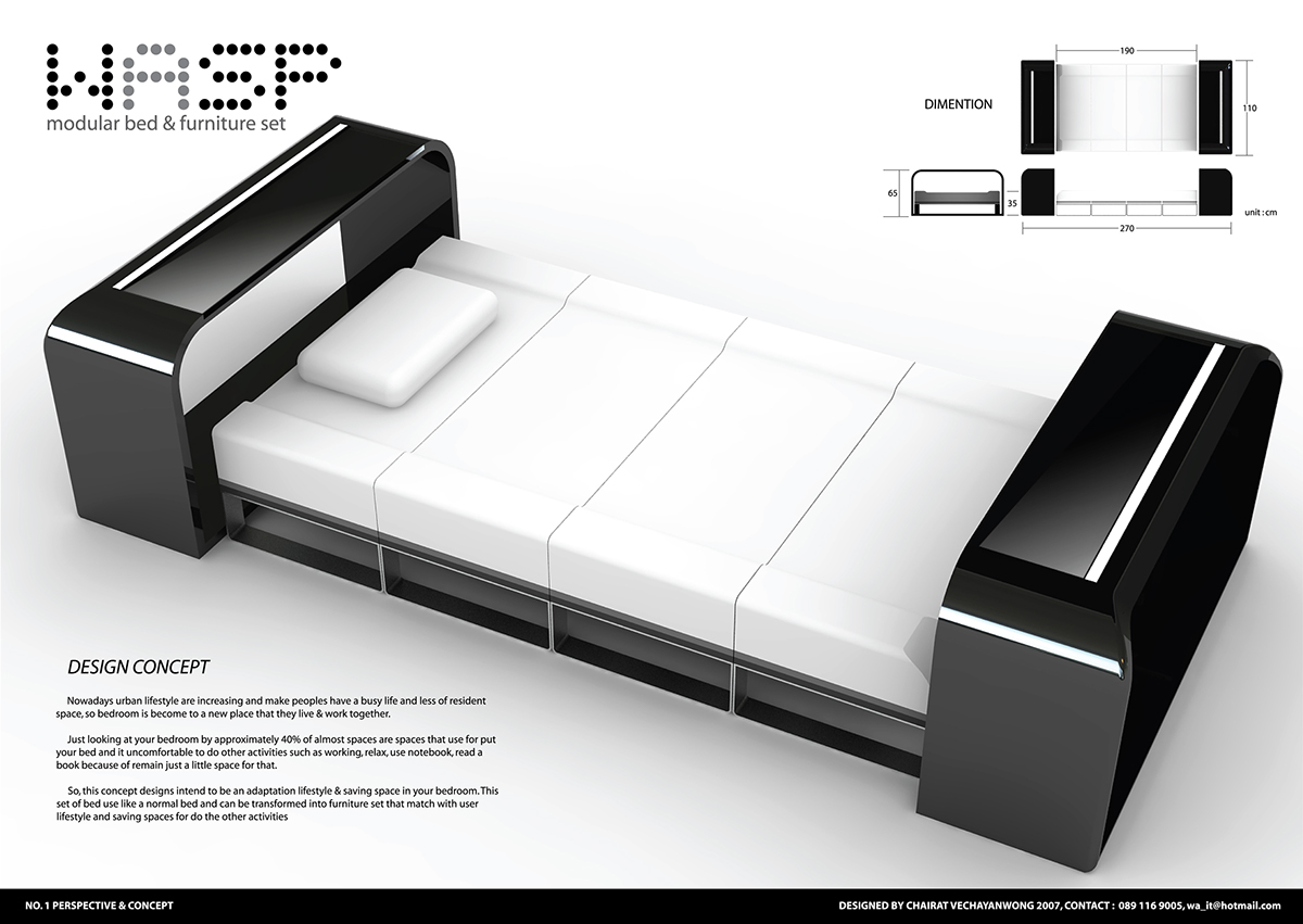 bed modular 3D visualization
