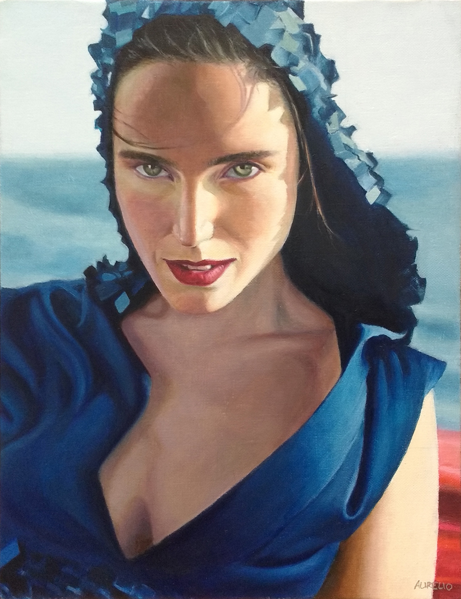 oil painting   art canvas Jennifer Connelly portrait