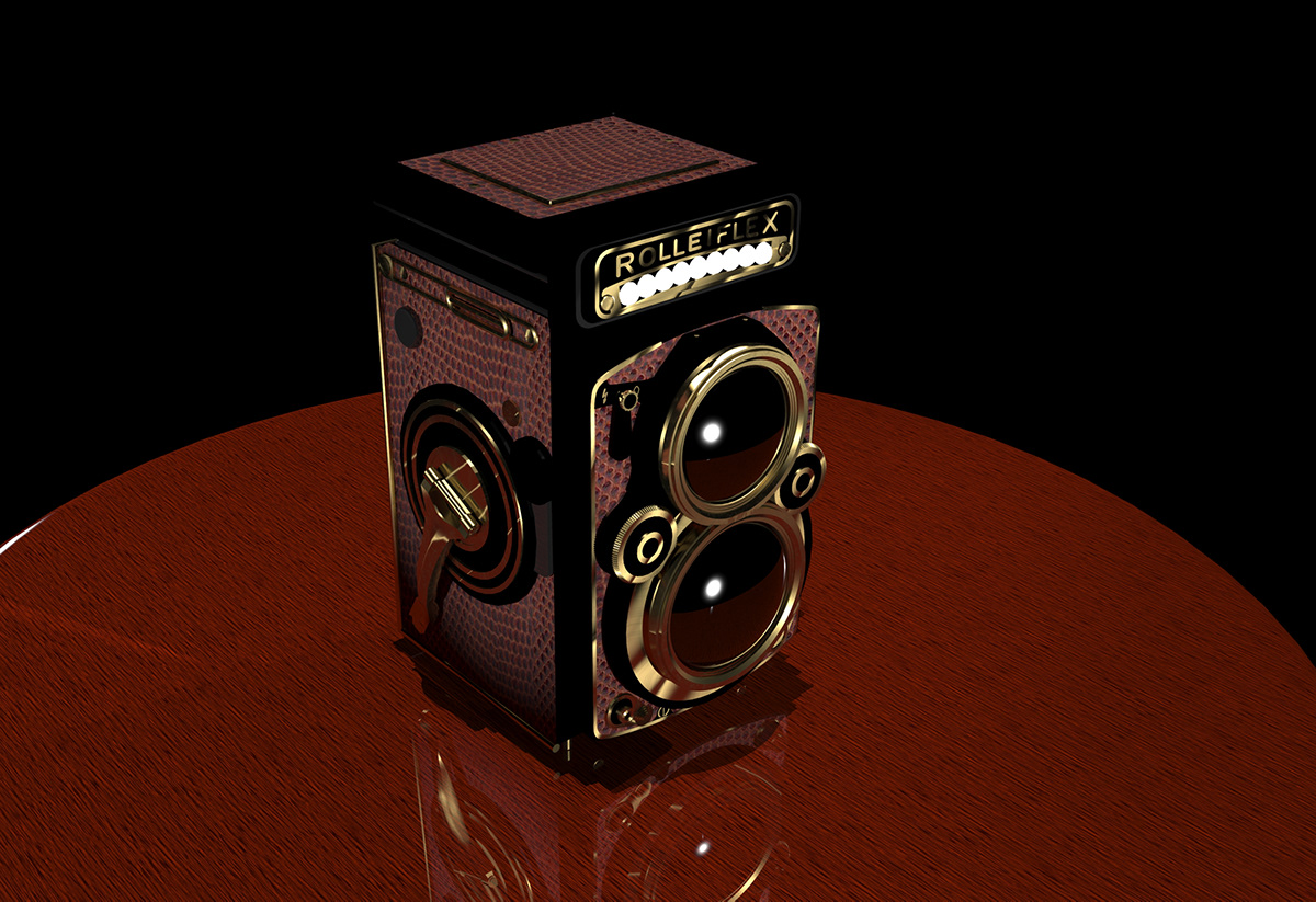 rolleiflex  camera 3D Studio Max digital modelling  ghostwriter  AUB Modelmaking
