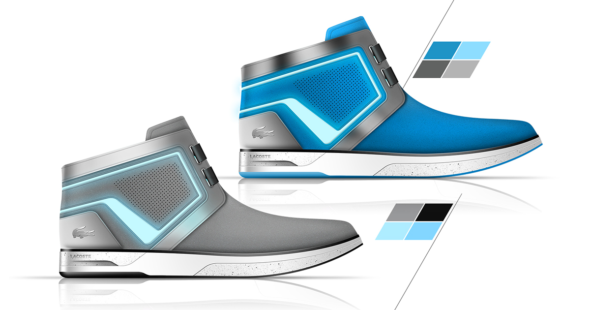 Adobe Portfolio lacoste glow footwear concept sketch footwear design