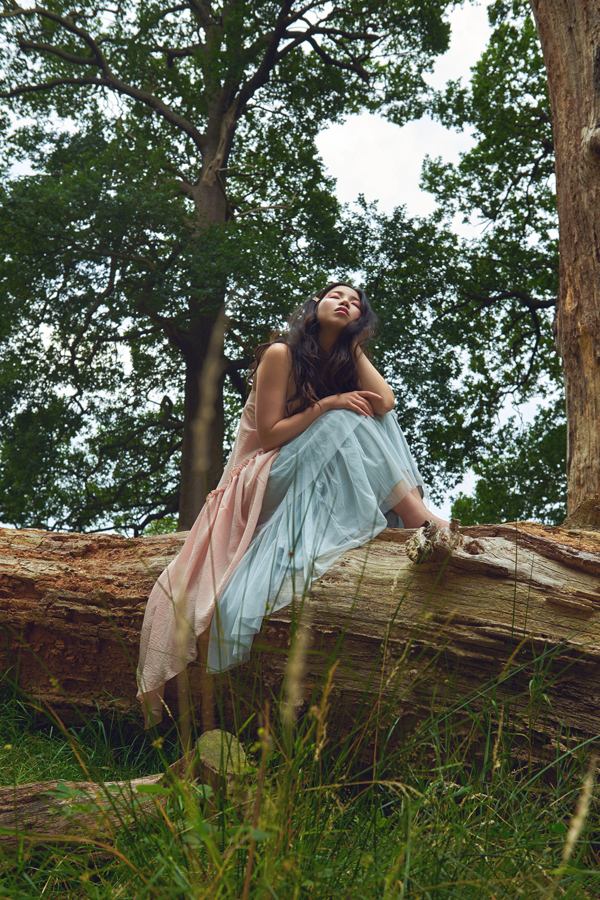 fashion photography pastel colours editorial new face Nature United Kingdom wheat pastel clothes natural makeup model