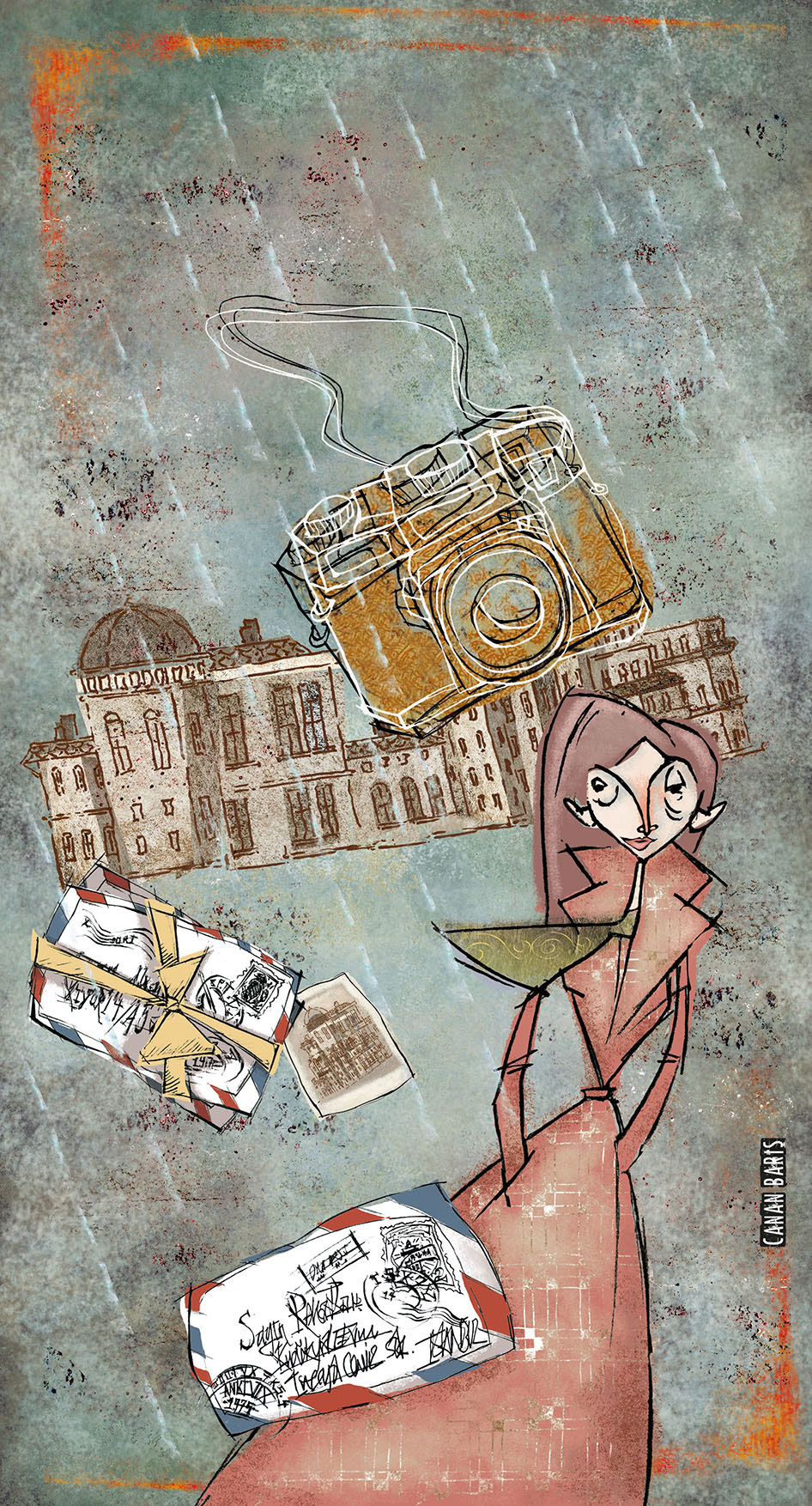 nostalgia envelope city woman missing art artist inspiration Picture Illustrator