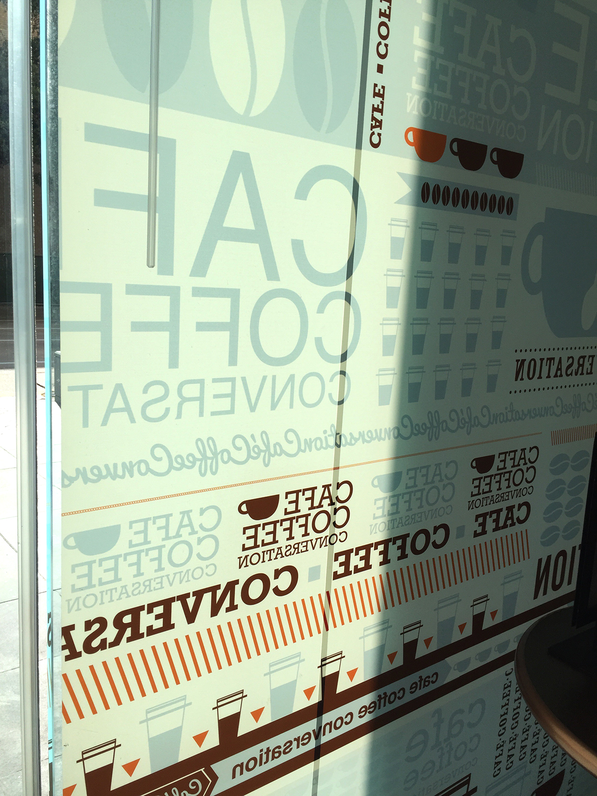logo coffeeshop graphicdesign houston designer Illustrator windowwrap windowart Coffee pantone