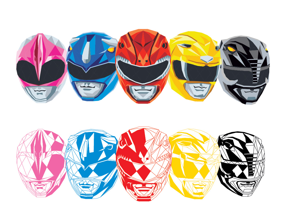 branding guide Consumer Products Hasbro mighty morphin Polygons Power Rangers Style Guide toys