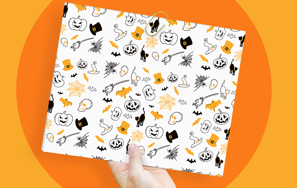 Halloween vector freebie spooky download Mockup pattern seamless