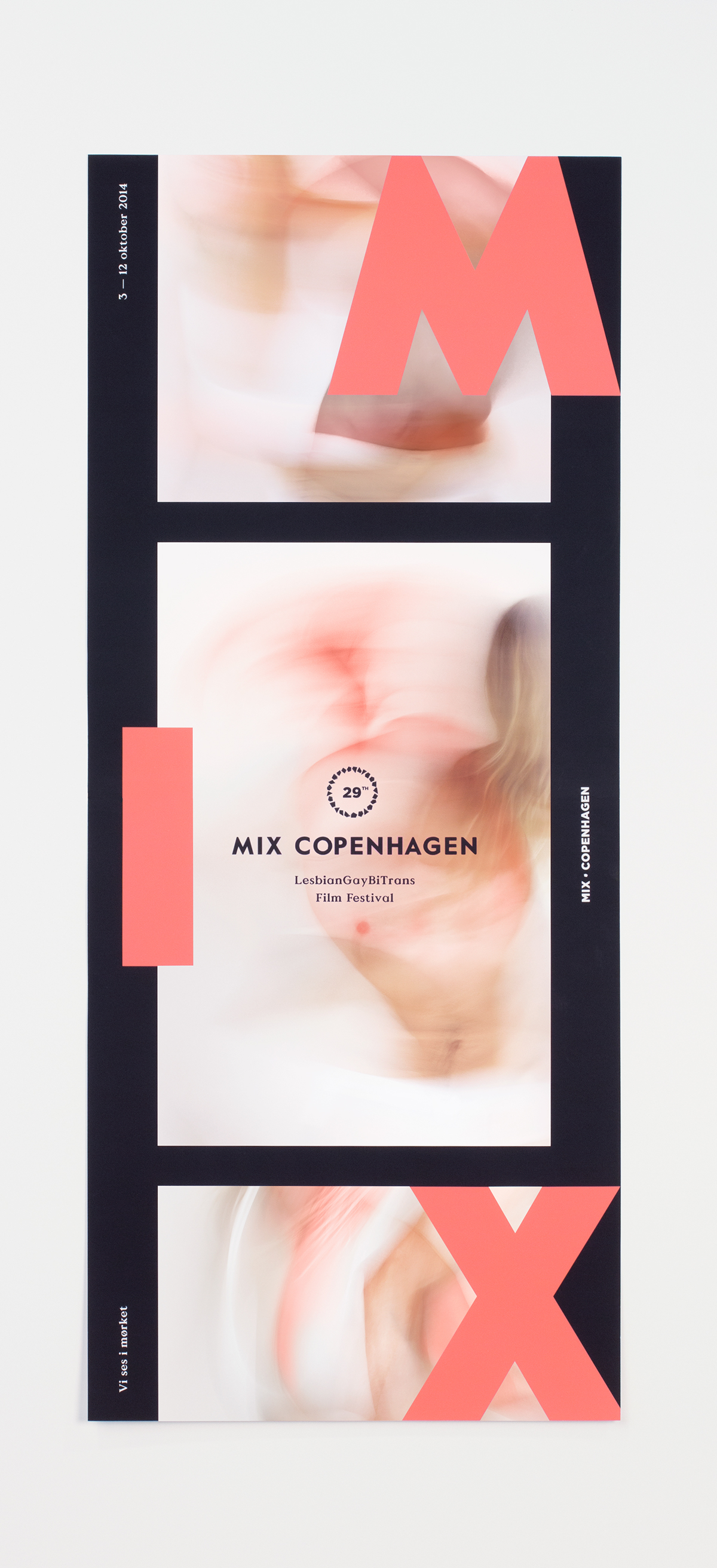 movie festival design graphic Web Responsive pink strip black mix identity poster Layout concept grid