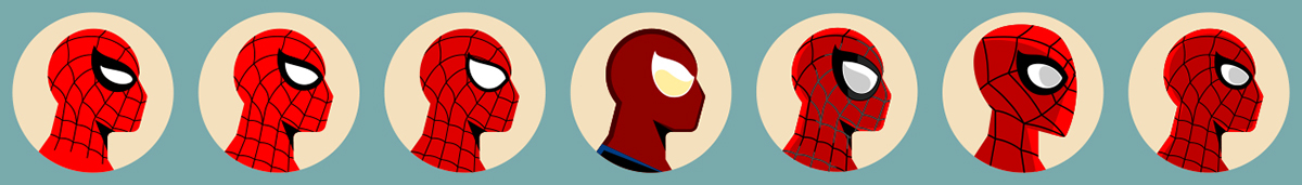 spiderman spidey comics geek geekart minimalist geometric abstraction profiles pop culture vector