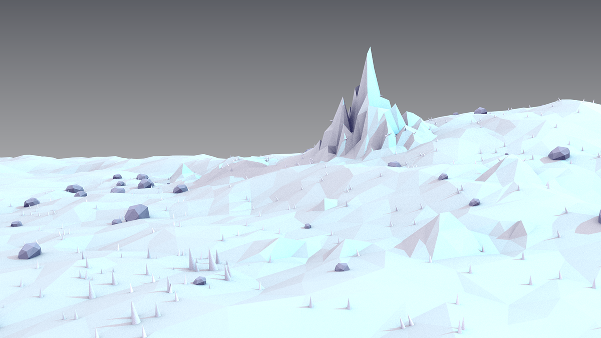 Low Poly lowpoly low-poly art blender 3D Lowpolyart ice Landscape winter geometric low poly landscape polygon poly