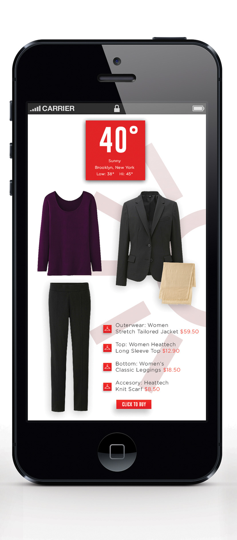 Appdesign uniqlo HEATTECH Retail Clothing fitness