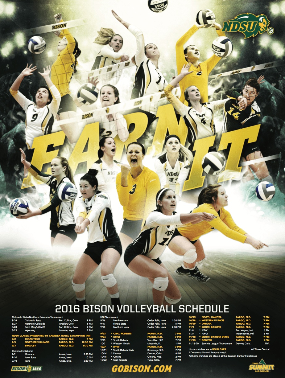 graphic design  marketing   poster Schedule Poster University volleyball