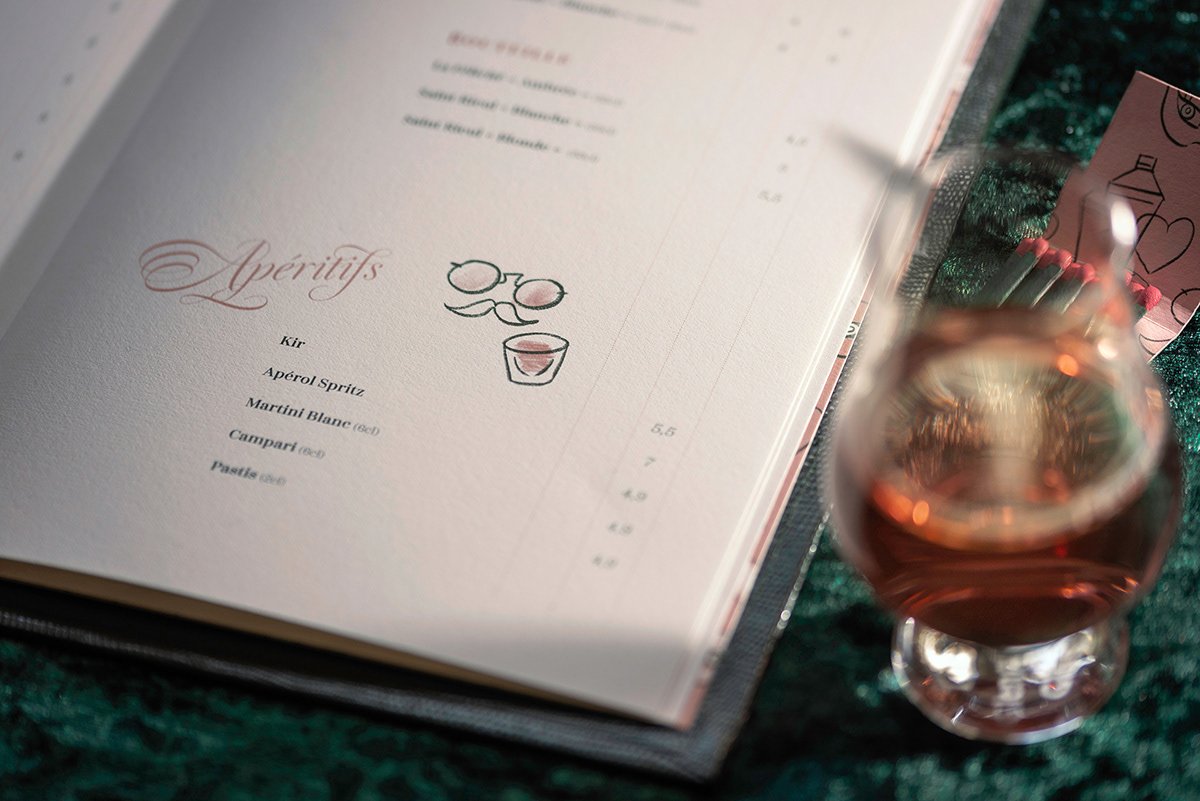 F&B hotel bar restaurant drink menu alcohol cocktail logo pink