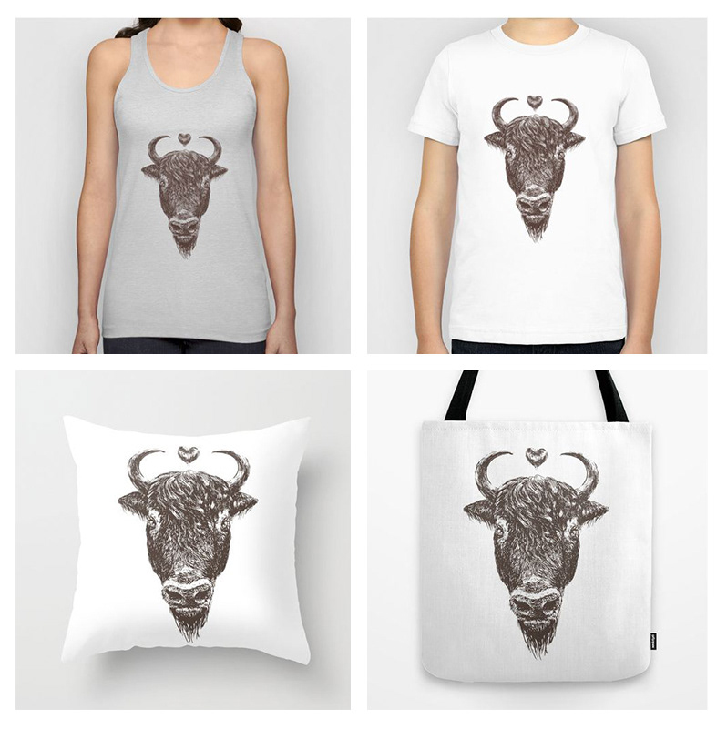 wild american bison animal bull head mammal symbol horned strength art ox Mascot view wildlife