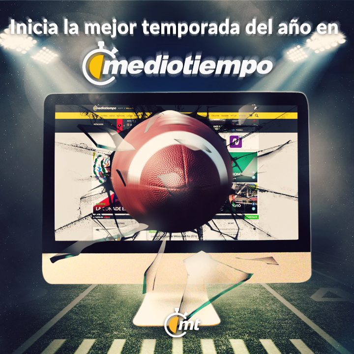 Medio Tiempo publicidad redes sociales Anúncios editorial revista deporte Futbol coccer americano Vectores photoshop