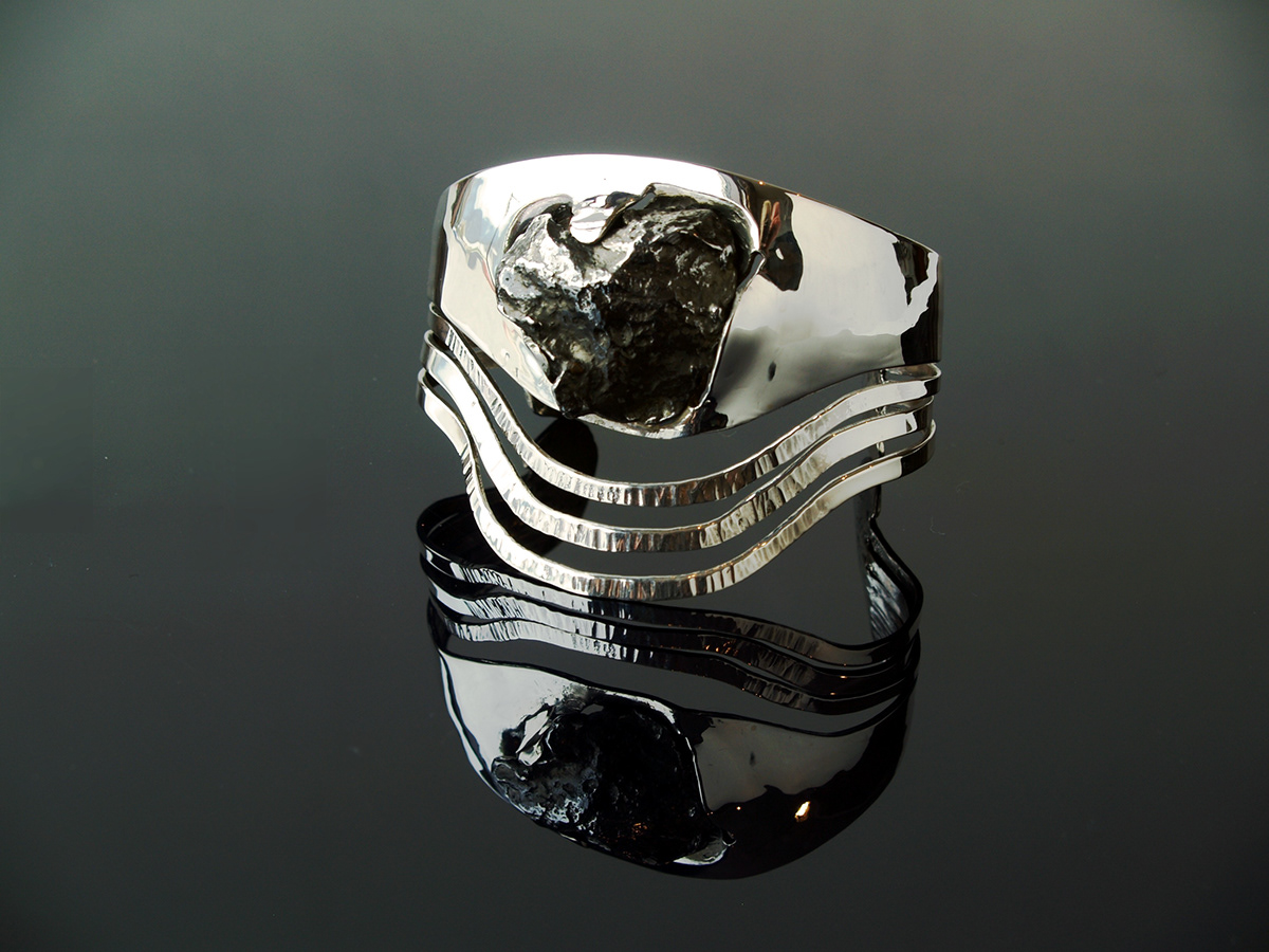 jewelry silver metal meteorite raw archaic Beautiful
