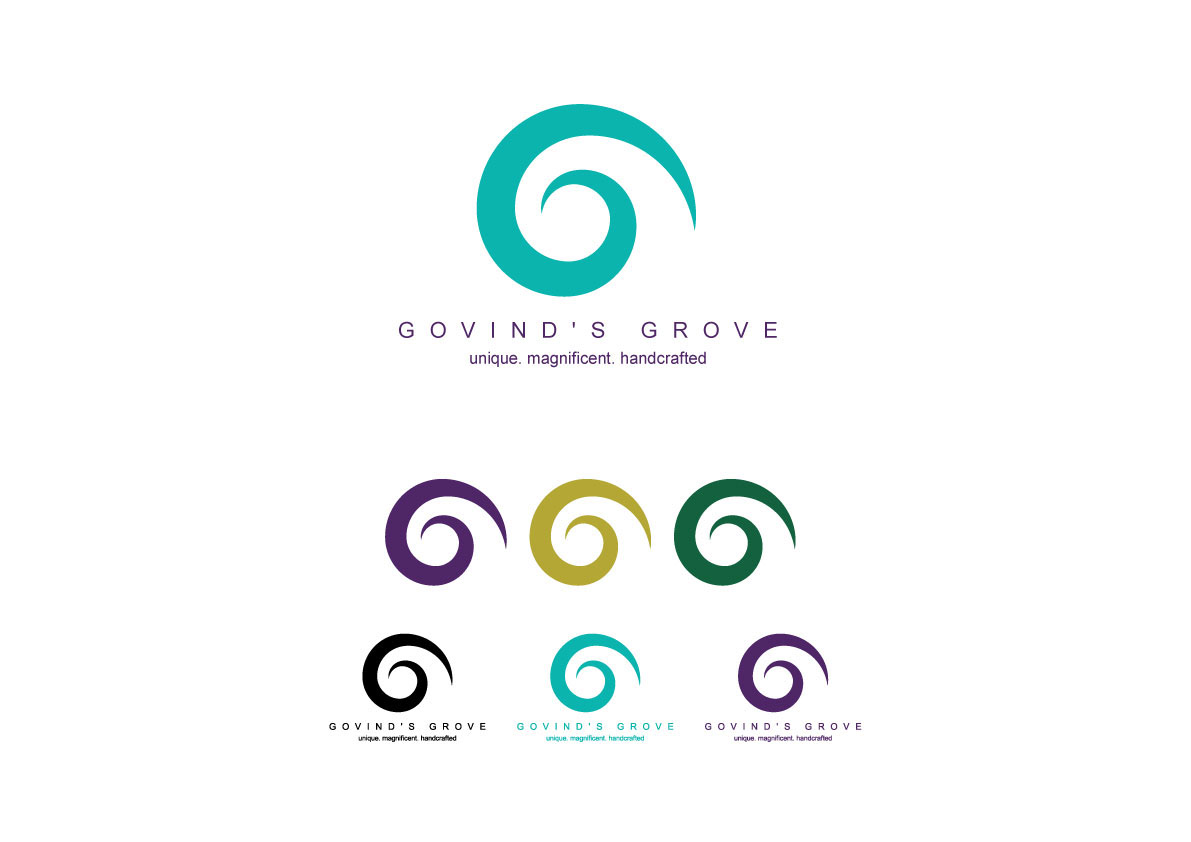 Logo Design logo GOVIND'S GROVE Govind Grove brand peacock Peacock Feather feather