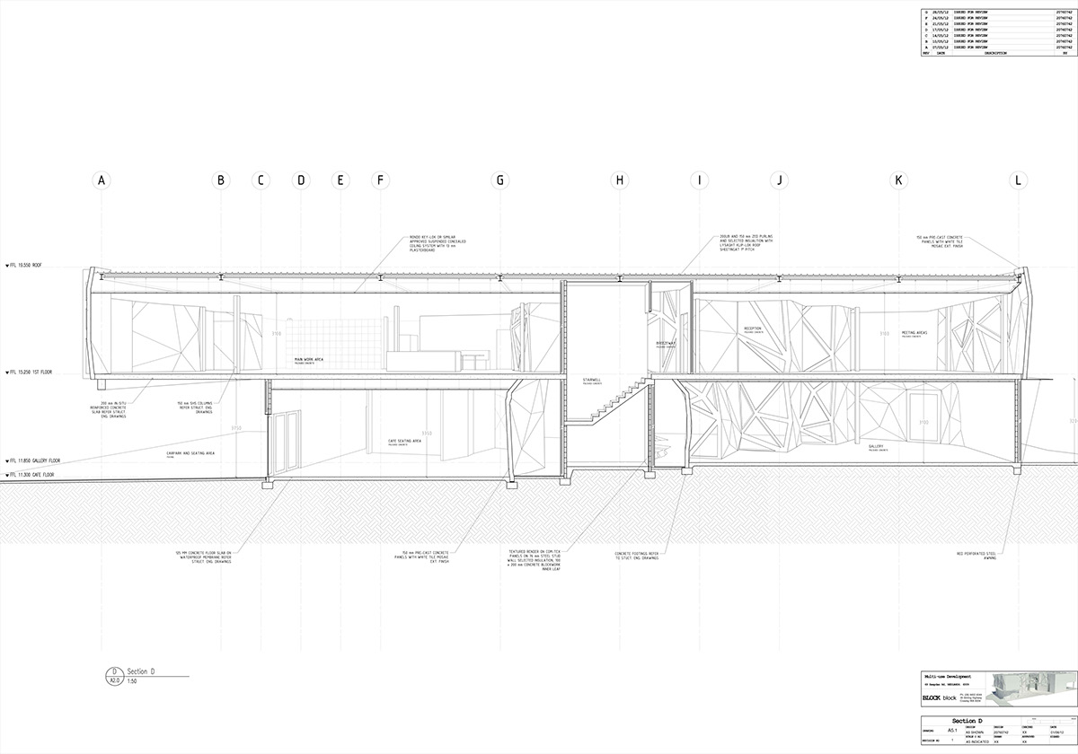 mixed use office architecture Technical Drawings