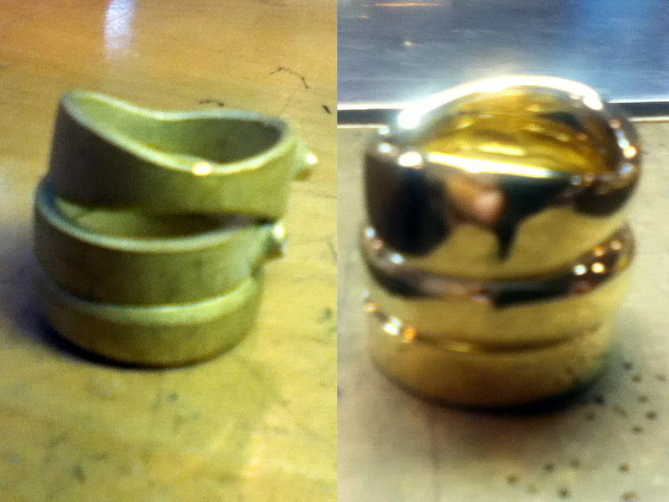 prongs bezel double silver brass wax pendant ring stone polish polishing soldering cleaning casting oxydizing