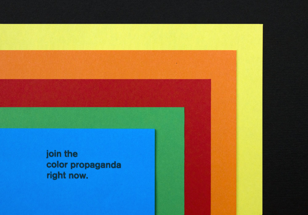 color propaganda stationery cardboard poster brochure font helvetica typeface graphic design logo business card branding identity card sticker
