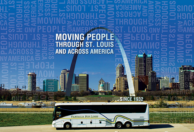 brochure folder notepad Vandalia Bus Lines