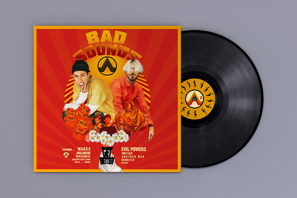 Vinyl Cover digital painting bad sounds orange get better evil powers Music Artwork