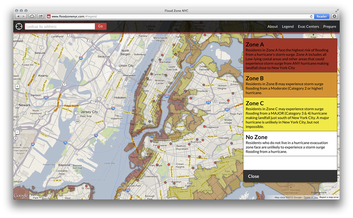 Design for Good new york city flood zone Floods hurricane evacuation thesis undergrad ux user experience UI user interface Responsive Design android ios