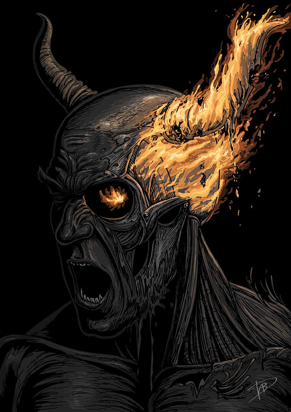 apocalyptic Character design  concept art demon devil Digital Art  fantasy art Horror Art ILLUSTRATION  robots