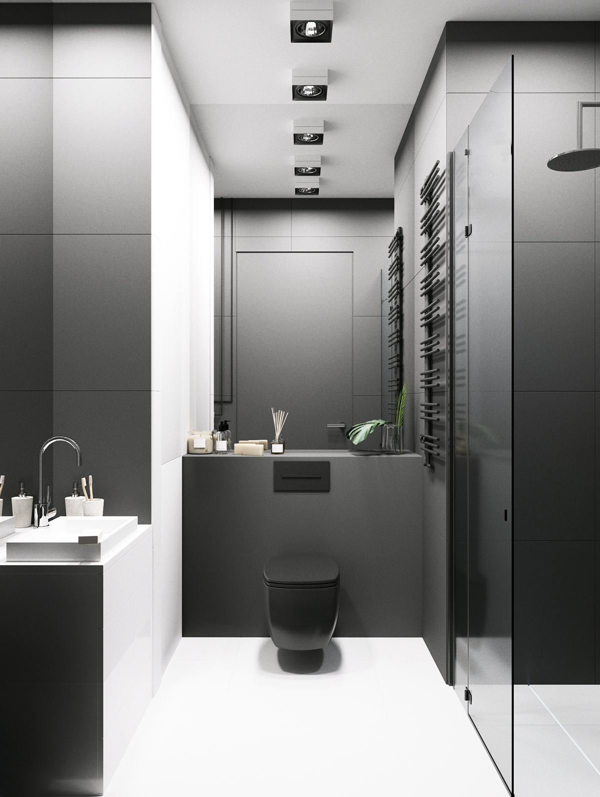 living room minimalistic modern Interior desgn architecture wc toilet kitchen 3ds max