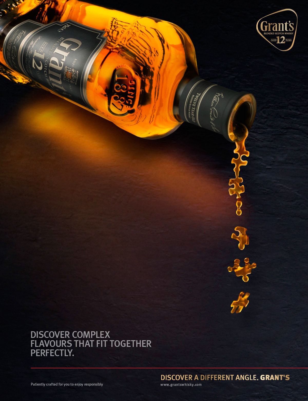 Adobe Portfolio Grants 12 whisky luke white grants whisky  whisky ads  jonathan Knowles TAYLOR JAMES premium drinks liquids