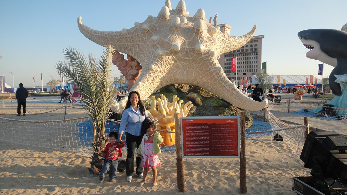 Qatar marine sculpter 3d modling festival bahoor maged helba doha egypt