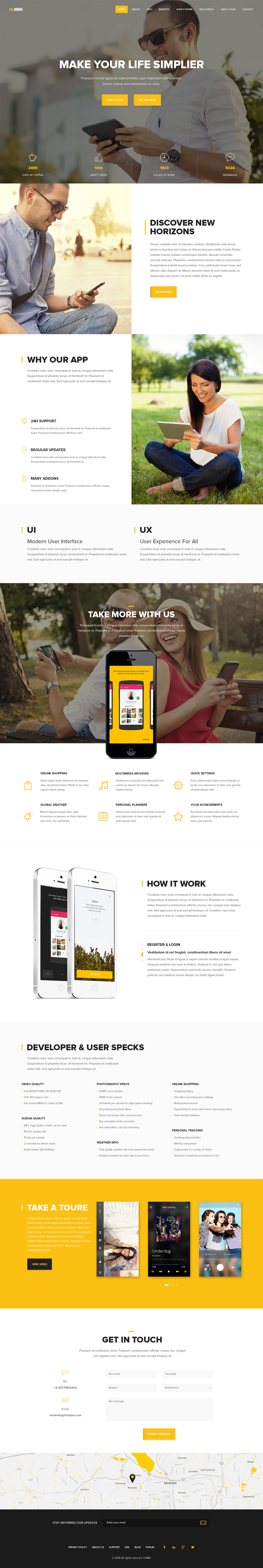 android app application business creative development device iphone modern onepage software