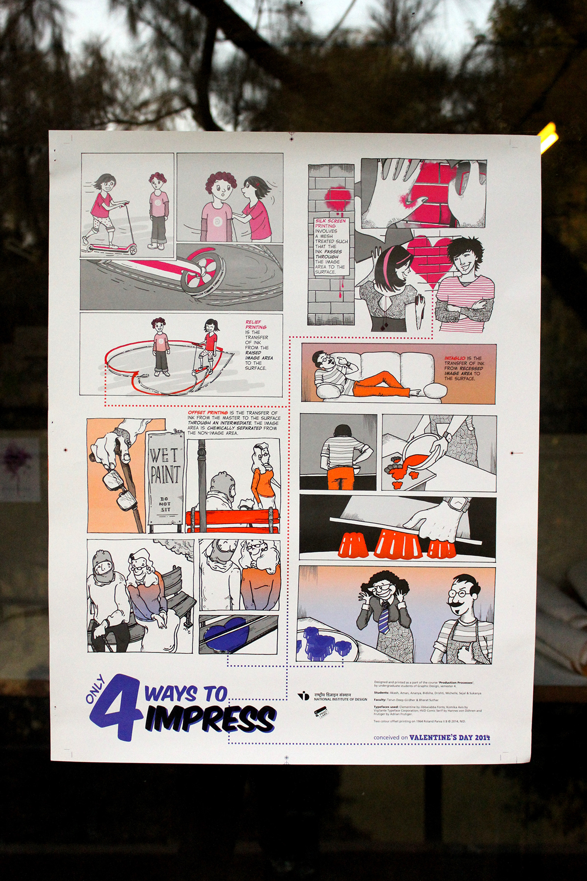 Printing Processes offset printing two-color-printing comic strip Metaphors valentine print production ILLUSTRATION  press artwork