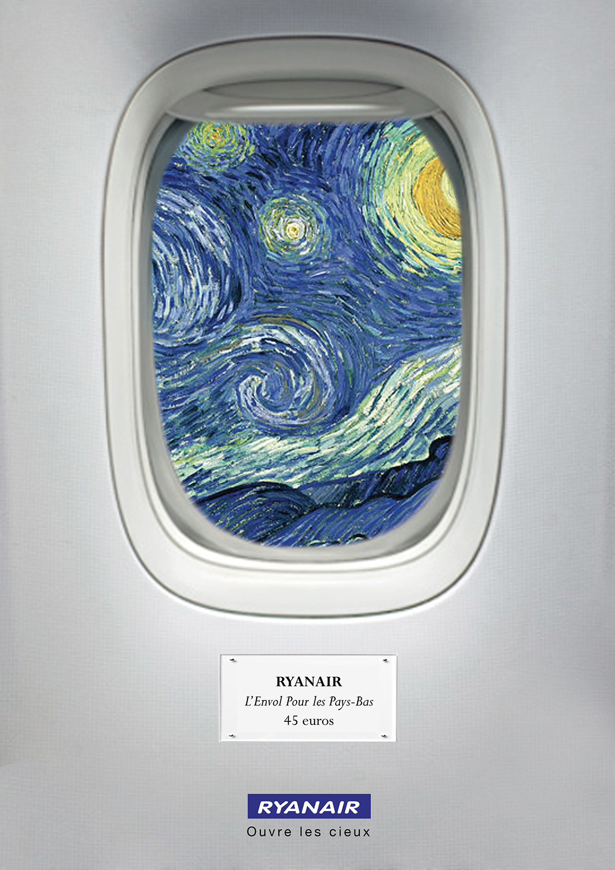 Ryanair publicité ad low-cost trip art hublot Window ciel SKY
