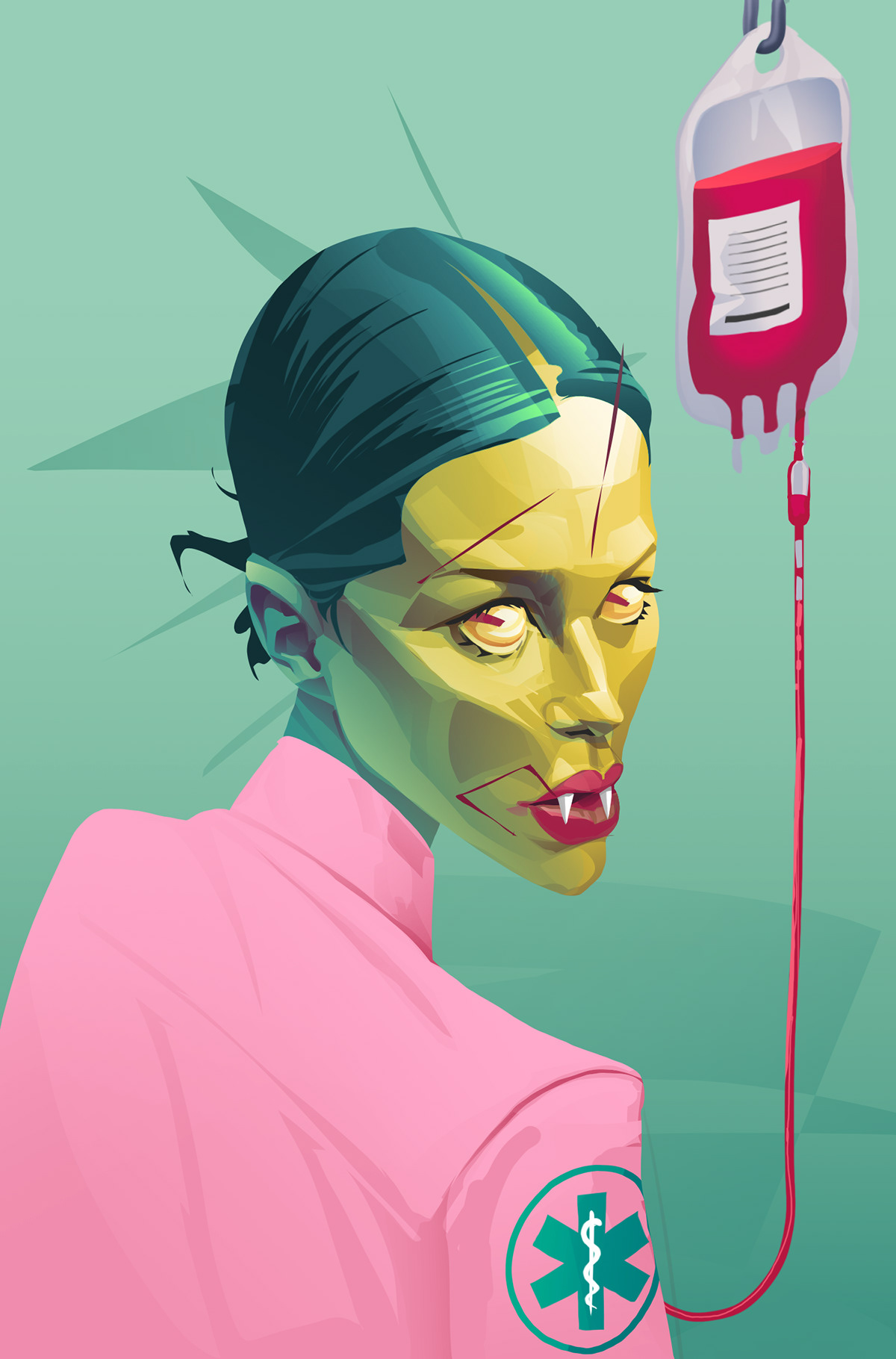caricature   Cyberpunk gothic ILLUSTRATION  portrait Scifi sketch vampire vector woman