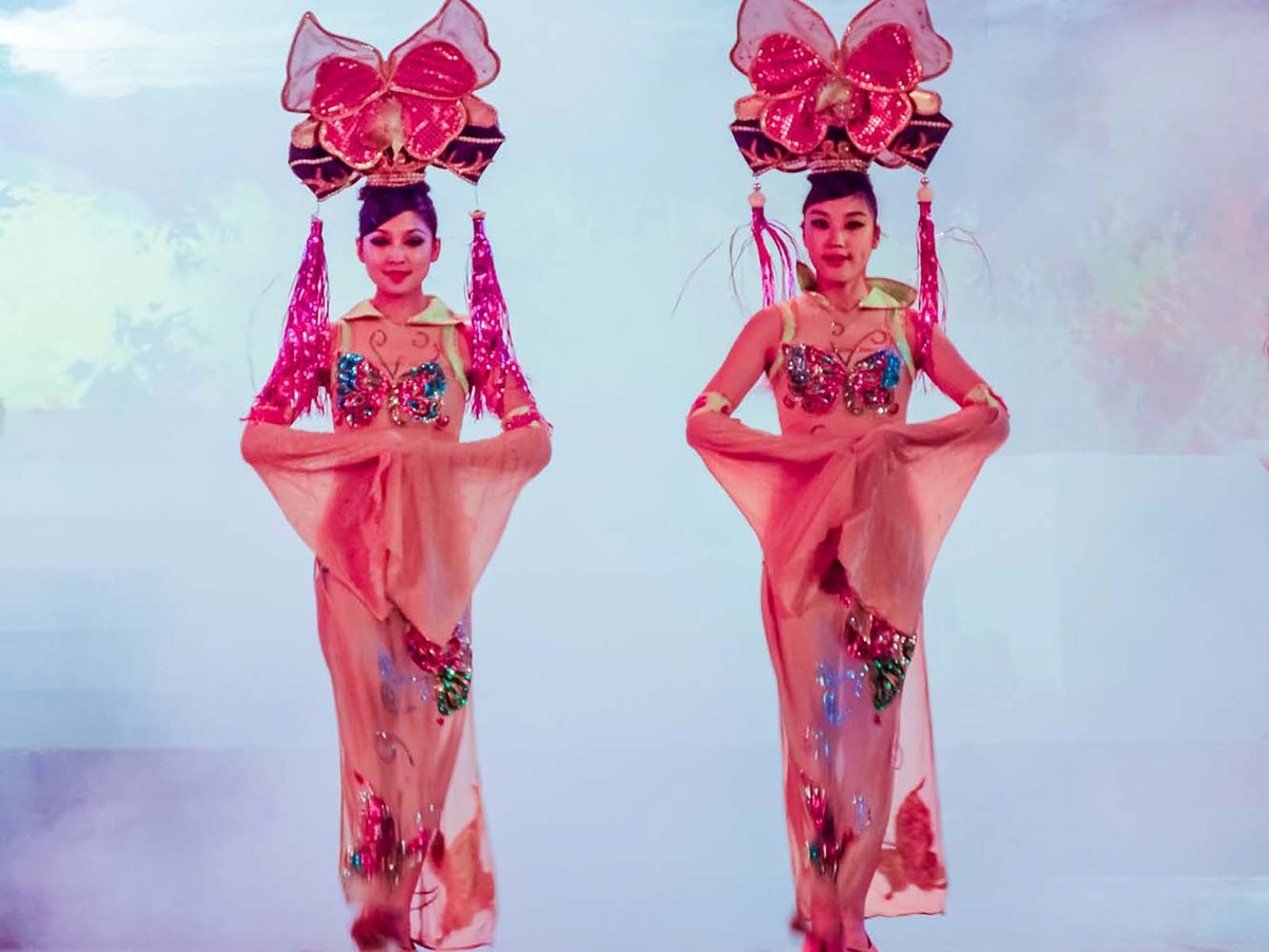 Zhuihai China Nanshan China dancers Performers costumes stage shows