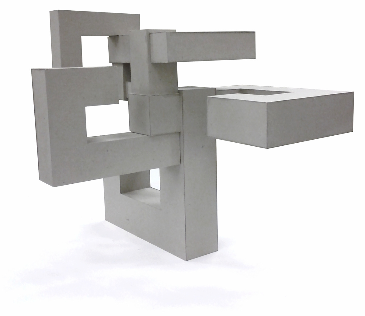chipboard geometric nesting blocks sculpture