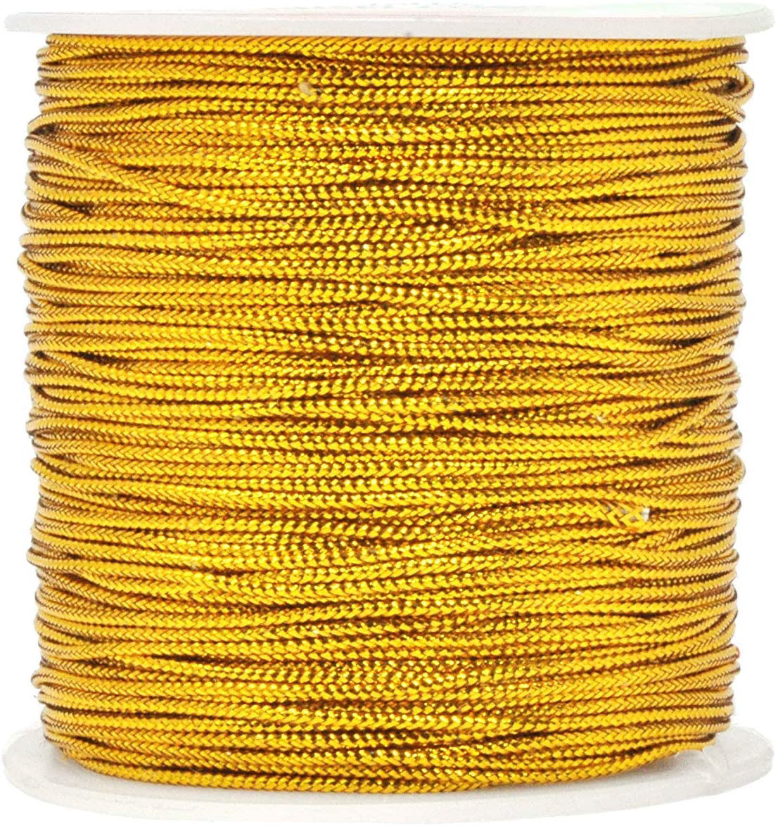 Gold Metallic Cord Jewelry Braided Thread Tinsel String