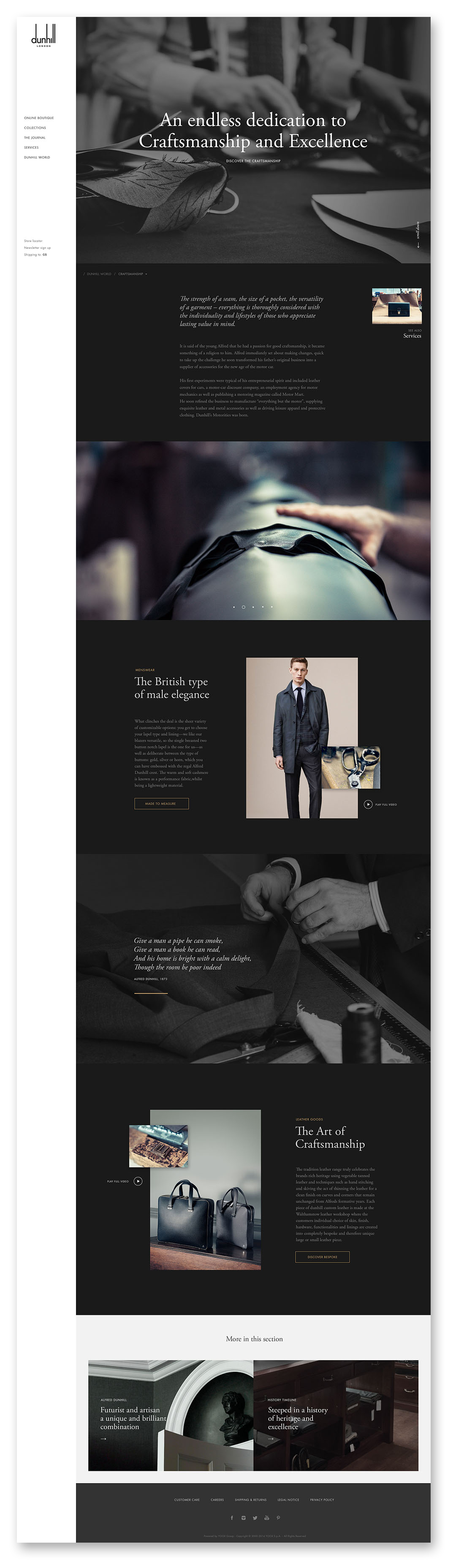 Dunhill Ecommerce british London boutique luxury