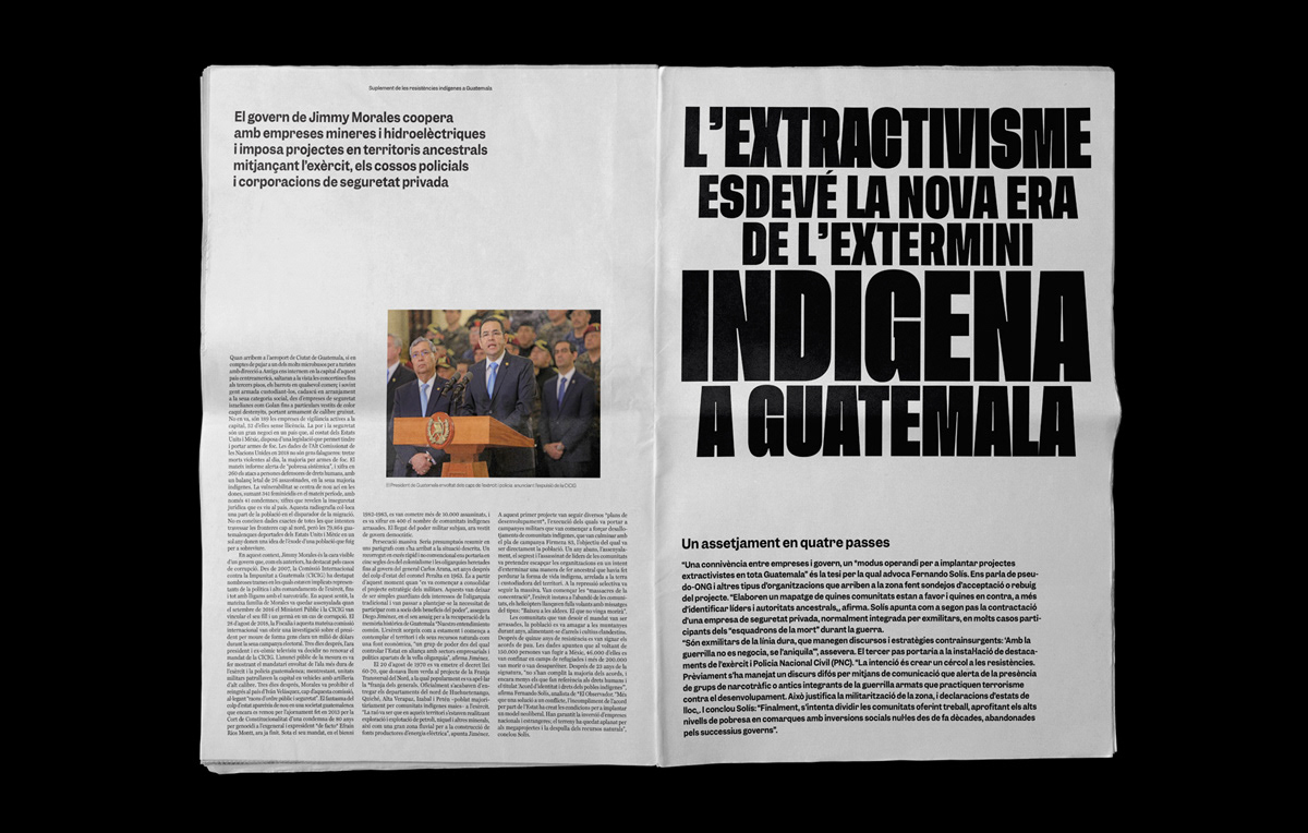Guatemala indigena editorial Layout newspaper Periodismo america lucha protesta periodico