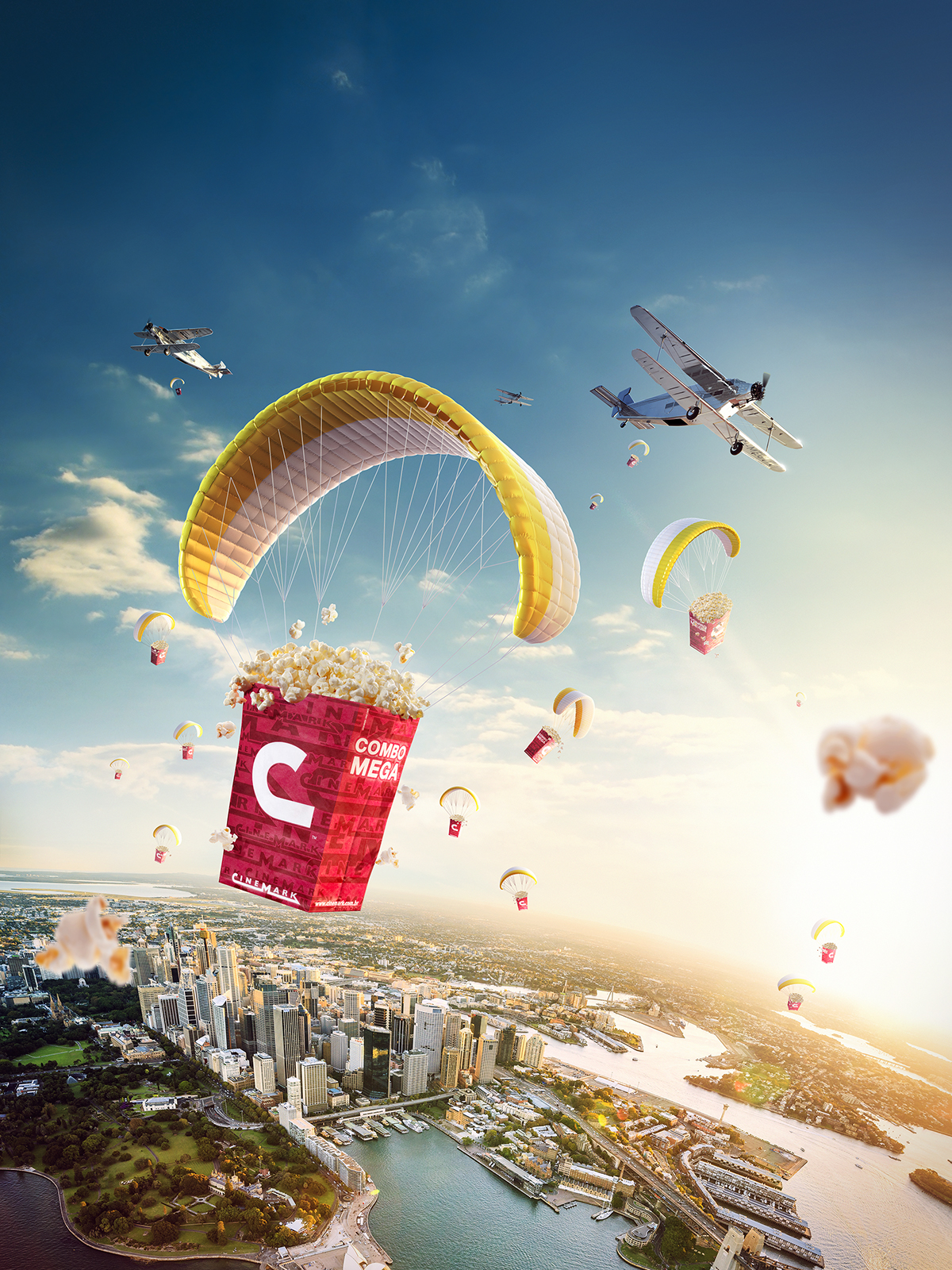 cinemark Parachute popcorn paraglider airplane