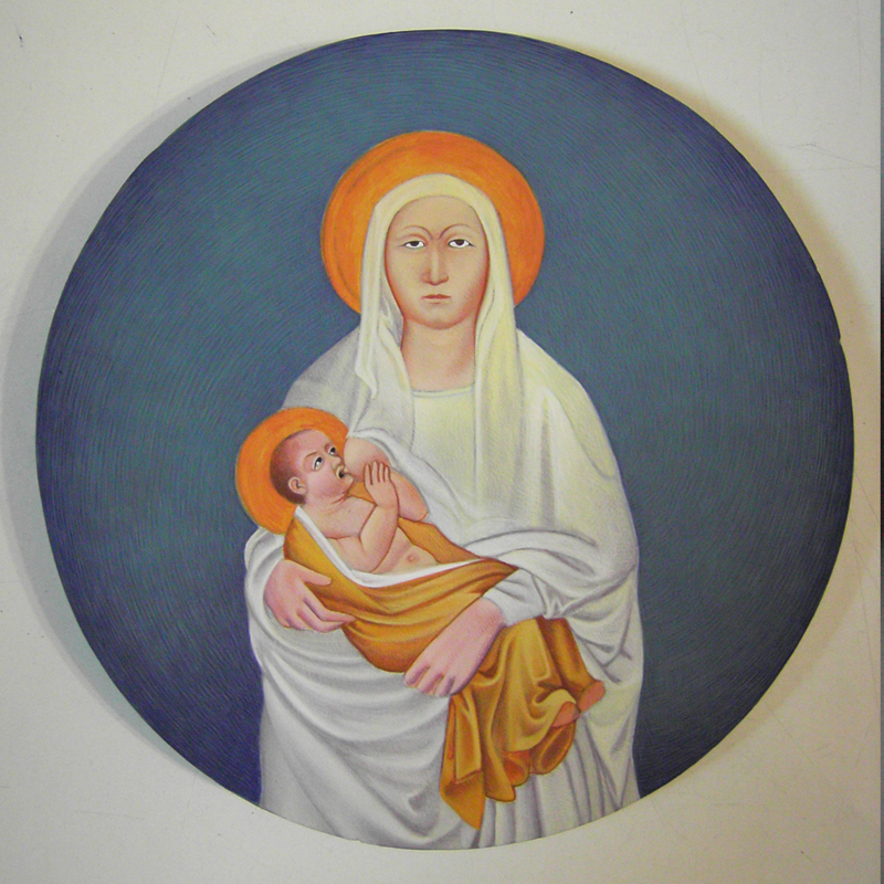 painting   Icon maria copy acrilyc paint wood holy jesus