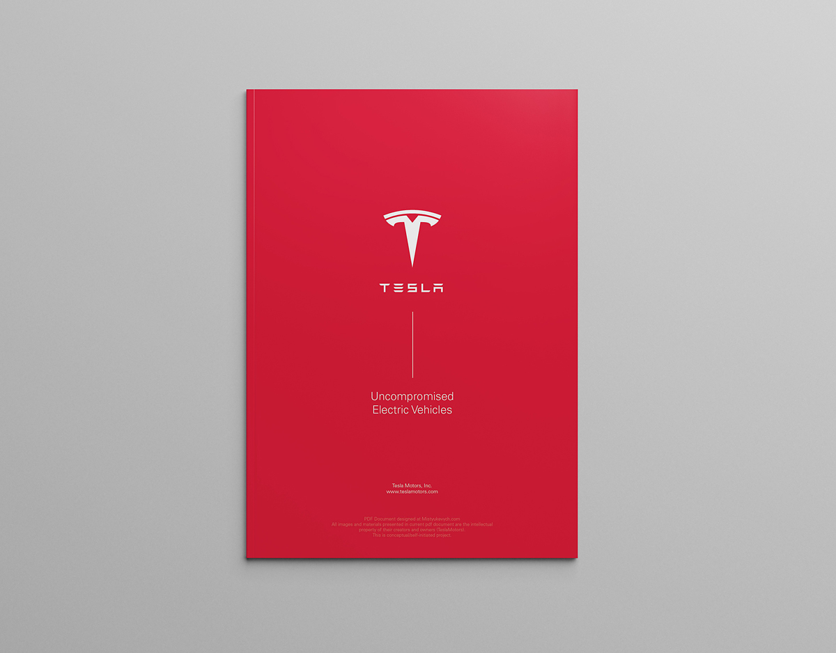 Tesla Model S Model S catalog brochure concept editorial print Mistyukevych