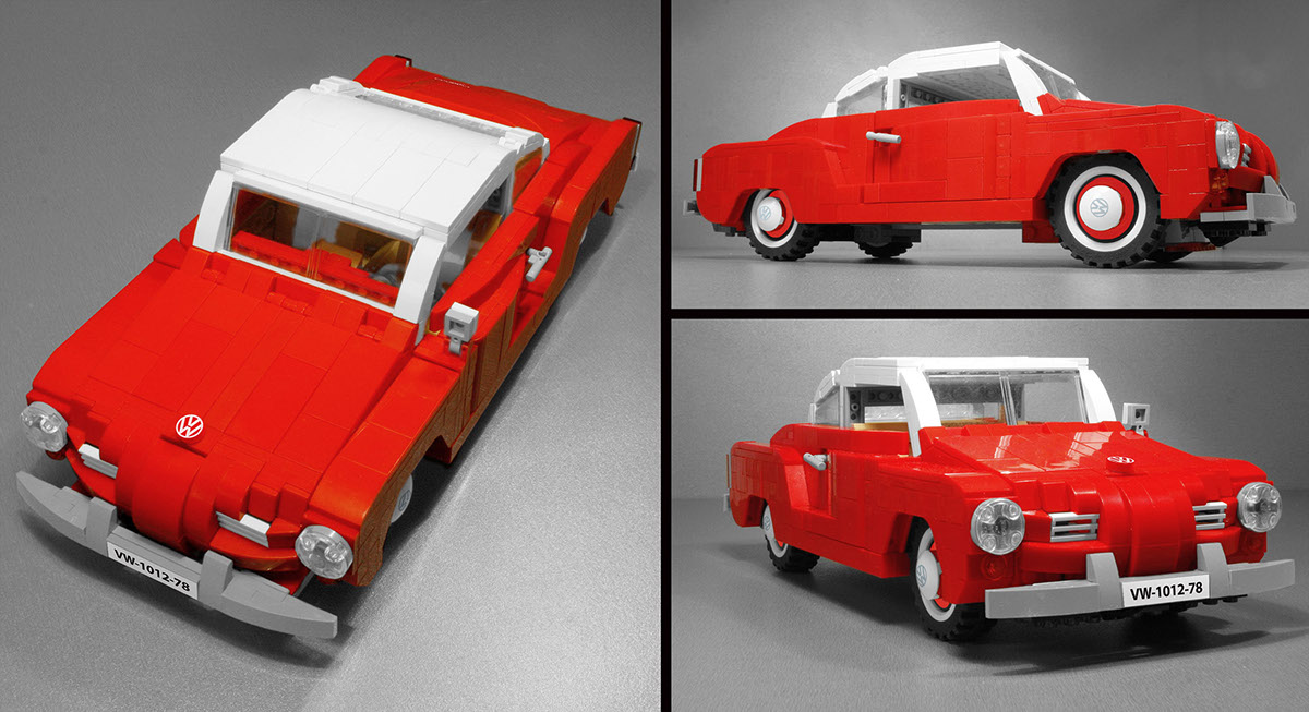 volkswagen karmann ghia convertible old timer vintage beetle LEGO toy model