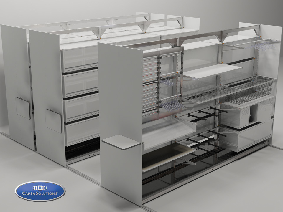 medical cart case cross-section installation