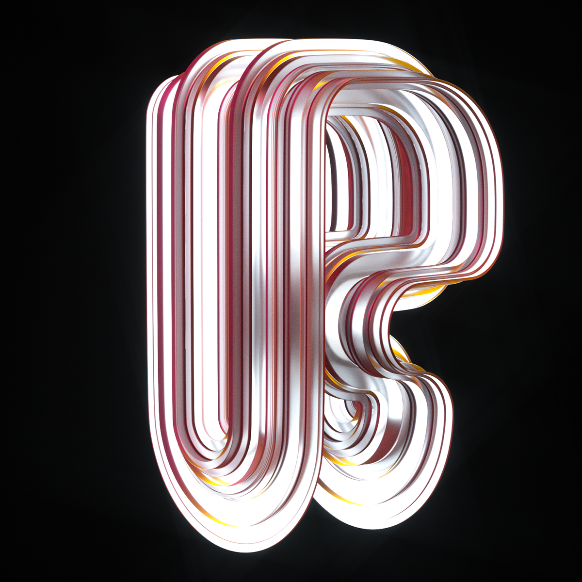3D CGI 3DType lettering minimal 36DOT abstract transparent font 36daysoftype