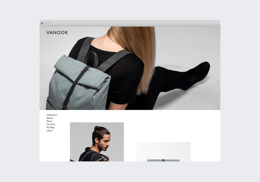 VANOOK Ecommerce Webdesign UID user interface shop store bags luxury Website