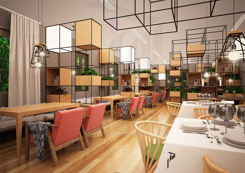 healing environment 3dmax AutoCAD Interior design photoshop courtyard restaurant Sustainability