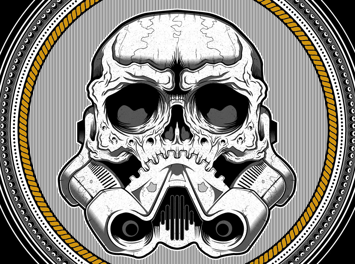 illustrations Illustraitor star wars stormtrooper dark vader skull vector